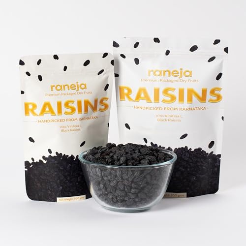 Image of Raneja Premium Afghani Seedless Black Raisins 700g | High in Antioxidant Kali Kishmish /Kismis Dry Fruits, Healthy Snacks | High in Antioxidants, Fiber & Potassium | Naturally Sweet & Tasty