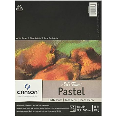 Canson Pastel Paper, Earth Tones, Foldover Pad, 9x12", 24 Sheets Cover