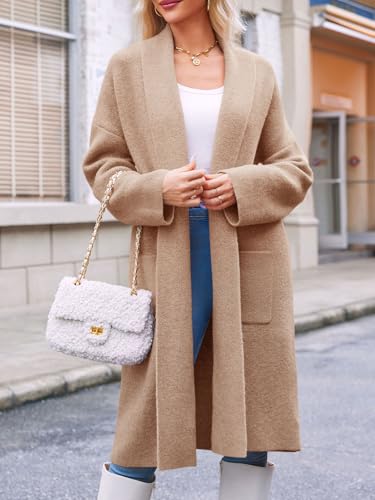 Image of Saodimallsu Womens Long Cardigan Sweaters Chunky Open Front Oversized Slouchy Knit Fall Trendy Coatigan Jackets