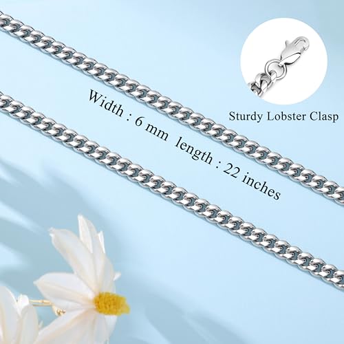 JoycuFF Mens Cuban Link Chain Necklace for Boyfriend Gold Silver Stainless Steel 6MM 10MM Hip Hop Anniversary Birthday Christmas Jewelry for Men4