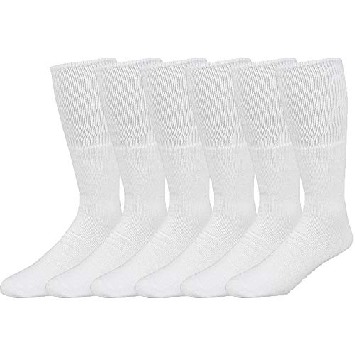 USBingoshop® Men's 6 Pack Cotton Mid Calf Tube Socks 9-15 (Shoe Size 6-12)