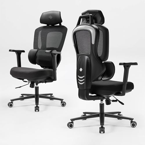 EUREKA ERGONOMIC Typhon Gaming Chair, Ergonomic Office Chair, Home Office Desk Chairs, Gaming Chairs for Adults, Mesh Office Chair, Adjustable Armrest Headrest, Hight Back, BlackGrey - Thumbnail 3
