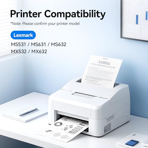 Image of 66S1000 Black Toner Cartridge (1-Pack) High Yield with Chip Replacement for Lexmark 66S1000 66S1H00 Toner Cartridges Compatible for MS531 MS631 MS632 MX532 MX632 Printer All-in-One Copier 5,500 Pages