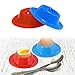Coquetier, Coquetier Oeuf, Coquetier en Silicone, Coquetier Oeuf Enfant, Coquetiers en Silicone Coloré, Portable Ronde Oeuf Tasses Porte, Lavable, 2 Pièces(Rouge + Bleu)