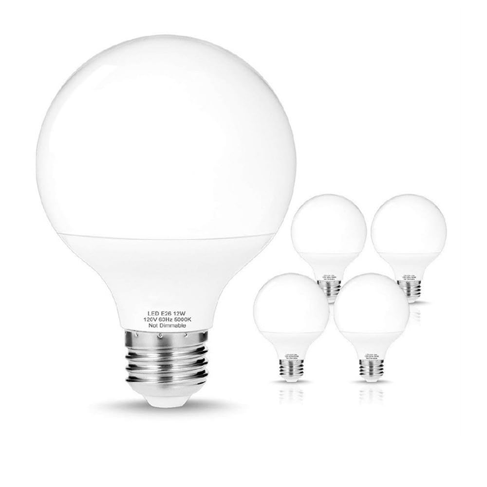 fengyan Casa Bombillas 4Pollas LED Bombillas LED luz del día E27 5000K Equivalente 75 a100W Incandescente G80 Forma de Globo Halógena Lámpara de Tornillo 950 Lumens Lumens Familiar Lámpara