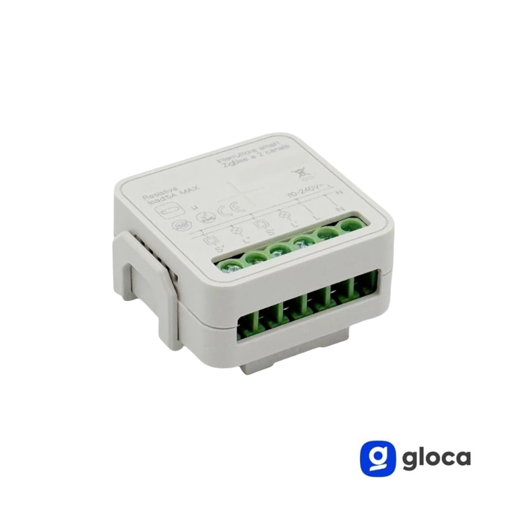 gloca Serie Zigbee E-Smart Tuya Smart Home (Gateway no incluido) (universal, interruptor Smart 2 canales máx. 10 A)