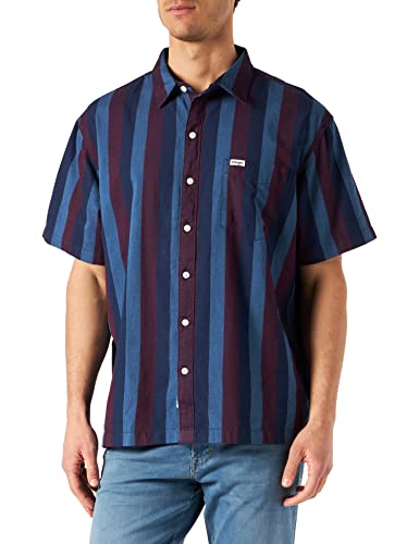 Wrangler Resort Shirt Camisa, Flame Red, Large Mens