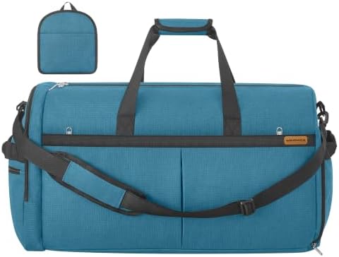 SONGMICS Reisetasche groß, 80L Faltbare Sporttasche mit Schuhfach | Weekender aus Polyester, 65 x 33 x 36 cm, für Reise, dufflebag, travelbag, luggage bag, mit Nassfach, Blau, RBF0