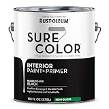 Rust-Oleum 380228 Black Sure Color Interior Paint + Primer, Semi-Gloss, 1 Gal