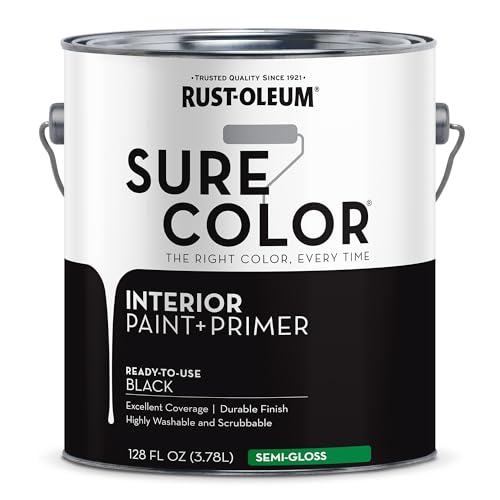 Rust-Oleum 380228 Black Sure Color Interior Paint + Primer Semi-Gloss 1 Gal
