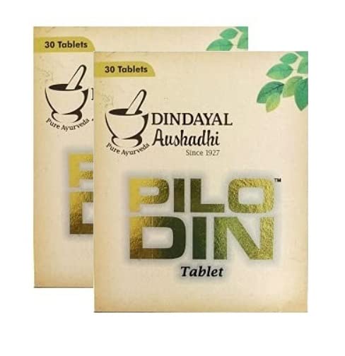 Dindayal Pilodin Tablets | Ayurvedic Support for Piles | Relief from Discomfort, Itching & Constipation | 60 Tablets