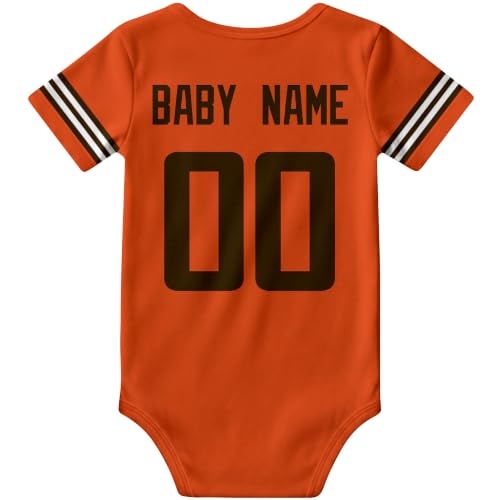 Image of KREDE Baby Clothes Custom Name Bodysuit for Baby Boy Gifts | Short Sleeves Bodysuit with Custom Number Name