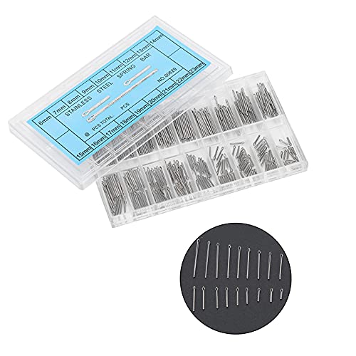 Watch Band Link Cotter Pin Assortment, 360Pcs 6-23mm Watch Pins Stainless Steel Watchband Link Cotter Spring Bar Repairing Kit