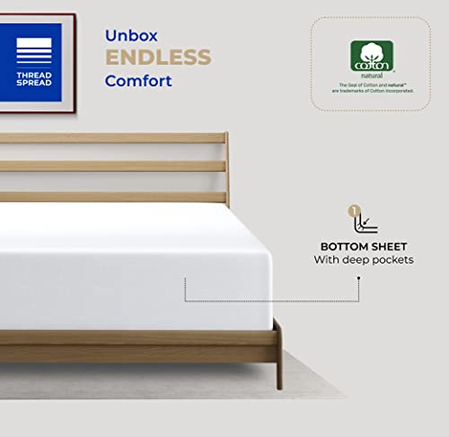 400 Thread Count 100% Cotton Fitted Sheet, White King Fitted Sheet, Long - Staple Combed Pure Natural Cotton Sheet, Soft & Silky Sateen Weave #TOP2