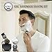 KIKC 5 in 1 Shaving Kit for Wet Shave, Set Includes Hand Crafted Pure Badger Shave Brush, Stainless Steel Lathering Soap Bowl, Shave Brush Stand, Shaving Cream, Best Gift for Bearded Man, Deluxe Black