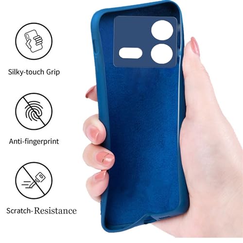 Image of A rtistque Liquid Silicone Back Cover Case for iQOO Neo 8 Pro 5G Shockproof TPU Soft Flexible with Camera Protection - Blue