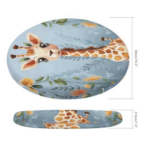 Coussin de siège rond girafe en mousse à mémoire de forme pour chaise et sol