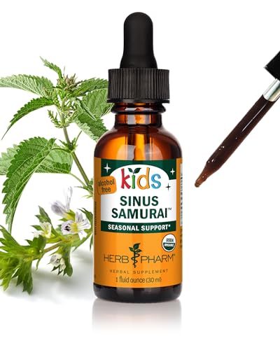 Image of Herb Pharm Kids Certified- Alcohol-Free Sinus Samurai Liquid Herbal Formula, Organic, 1 Fl Oz