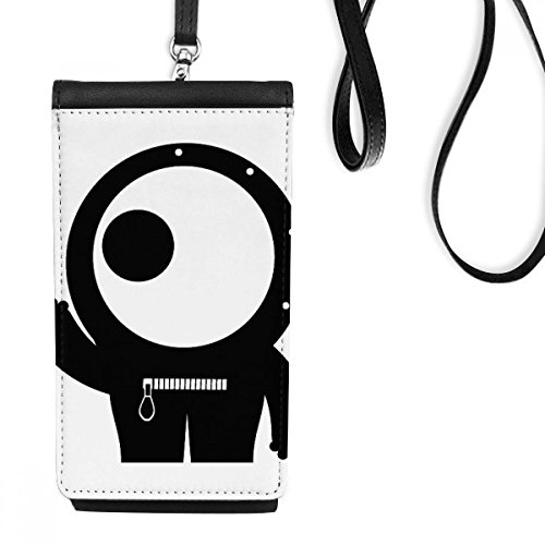 Bourse smartphone alien en faux cuir noir idéale pour garder les mains libres en festival