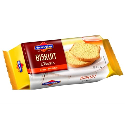 Neukircher Biskuit Classic 75 g – Krosser Biskuit traditionell geröstet seit 1900 – Knuspriger Klassiker für Kaffee, Tee & Snack für die ganze Familie