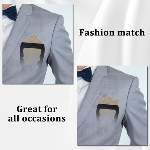 Image of Luckyvestir Pocket Squares for Men, 9 inch Cotton Linen Sage Handkerchiefs Men Women with Pocket Square Holder for Suits Business