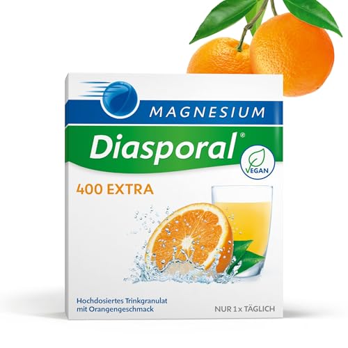 Magnesium-Diasporal 400 EXTRA Trinkgranulat Magnesium Sticks | Hochdosiertes Magnesiumcitrat | Extra fruchtiger Orangengeschmack | Bei erhöhtem Bedarf | Vegan zucker- und glutenfrei | 50 Sticks