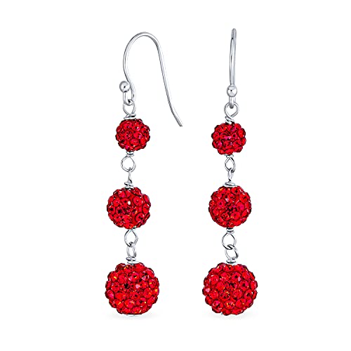 Boucles d'oreilles pendantes cristal noir rouge argent .925 pour femme