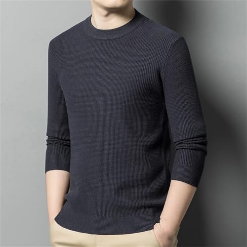 Men’S Fashion Knit Pullover Crew Neck Sweater Slim Fit Casual Long Sleeve Standard Wool Jumper Tops3