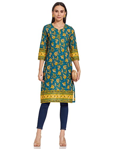 Image of Rangriti Womens Round Neck Printed Kurta