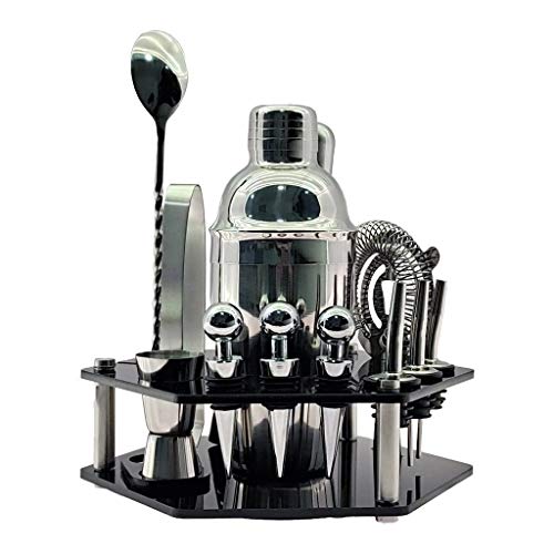 Kit bartender con 14 piezas coctelera acero inoxidable miniatura 1