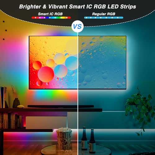 RGB Smart IC COB LED Strip Light, 2M Easter Tree USB LED Tape Lights, APP/Remote Control, Music Sync, Colour Changing, 5V Cuttable Light for TV Backlight Bedroom Monitor Gaming Room Ceiling Wall Decor - Image 3
