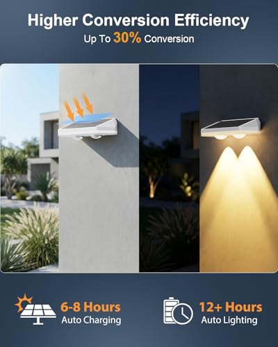 Image of 12 Pack Solar Fence Lights, Fence Lights Solar Powered with Ultra-Bright Lens Warm White + RGB 13 Color Mode IP65 Waterproo for Backyard /Step /Patio /Deck /Stair /Railings-White