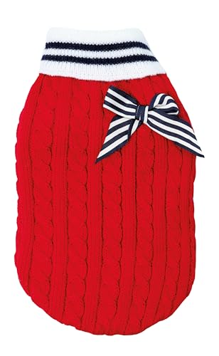 Pull pour chien lavable en machine avec col haut chaud et trou laisse
