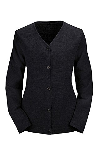GREIFF Corporate Wear Strick Damen Strickjacke V-Neck Knopfleiste Regular Fit Schurwollmix mulesingfrei Oeko TEX® Schwarz XL