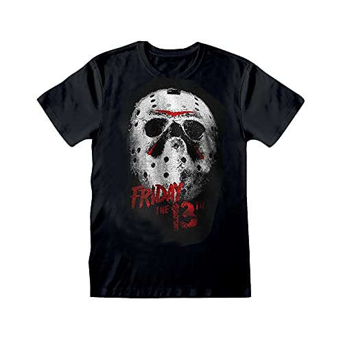 Friday The 13th Viernes 13 - Camiseta con diseño de máscara para adultos unisex (L) (Negro)