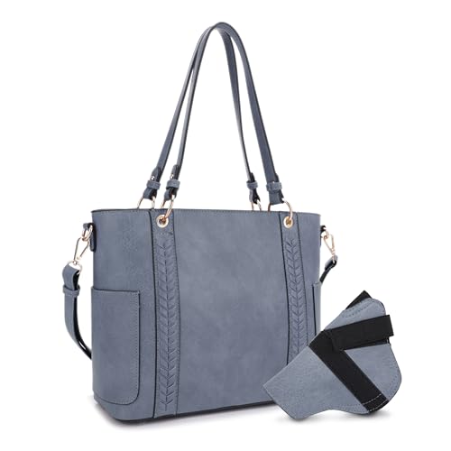 Image of JESSIE & JAMES | Austin Whipstitching Concealed Carry Tote Bag with Lock and Key, Top Handle CCW Purse | Whipstitching, Concealed Carry, with Lock and Key, Top Handle, CCW