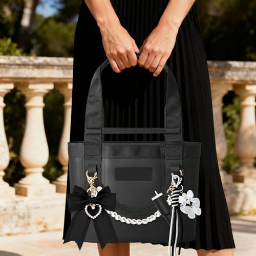 Image of Tote Bag Accessories for YETI Camino 20 /35 /50 Bogg Bags Pearl Bow Black