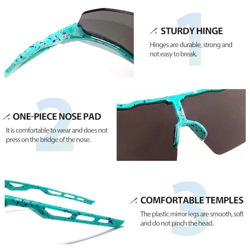 Image of Youth Baseball Sunglasses for Boys Girls Softball Cycling Sports Sunglasses Kids Lightweight UV Protection