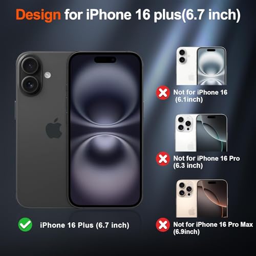 Image of AIBEX Clear Mag-Saf Case for iPhone 16 Plus - 1,500 G Strong Magnetic Lock, Crystal-Clear Anti-Yellowing Back | Military-Grade Drop Protection | Camera Guard, Slim & Lightweight - Black