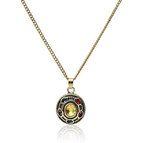 The Avengers Alliance Movies Thanos Charm Pendant Necklace Personalized Zircon Crystal Necklace For Unisex Jewellery Accessories Gift Cover