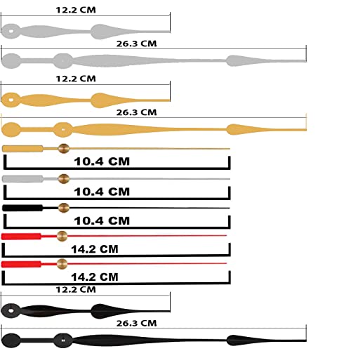 Image of Yonota A Product Of Sonam Quartz Combo Of Sweep & Ticking Silent Movement Machine For Wall Analog Clock Hand (2 Sets Diy) (Needle -Black,Silver,Golden)(Gold,Black,Red,Silvar)