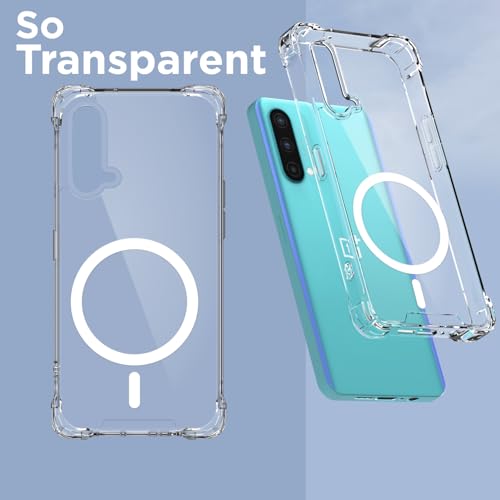 Image of Pikkme Back Cover for Oneplus Nord Ce 5G Mag-Safe Shockproof PC + TPU Protective Case Magnetic Support Bumper Case (Transparent Mag-Safe)