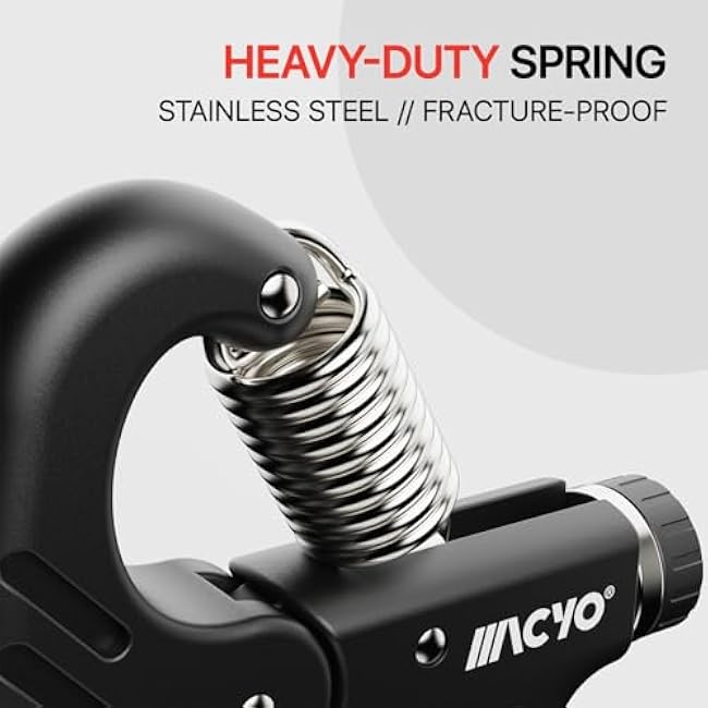 MACYO Grip Strength Trainer with Wider Handles - Adjustable Hand Grip Strengthener 11-220Lbs(5-100KG) for Large Hands, Automatic Counter & Ergonomic Design, Comfortable Forearm Workout for Athletes, Injury Recovery