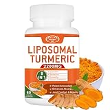 2200mg Liposomal Turmeric Curcumin Supplement with Black Pepper & Ginger Enhanced Absorption - 95% Curcumin Extract for Joint Support 60 Capsules