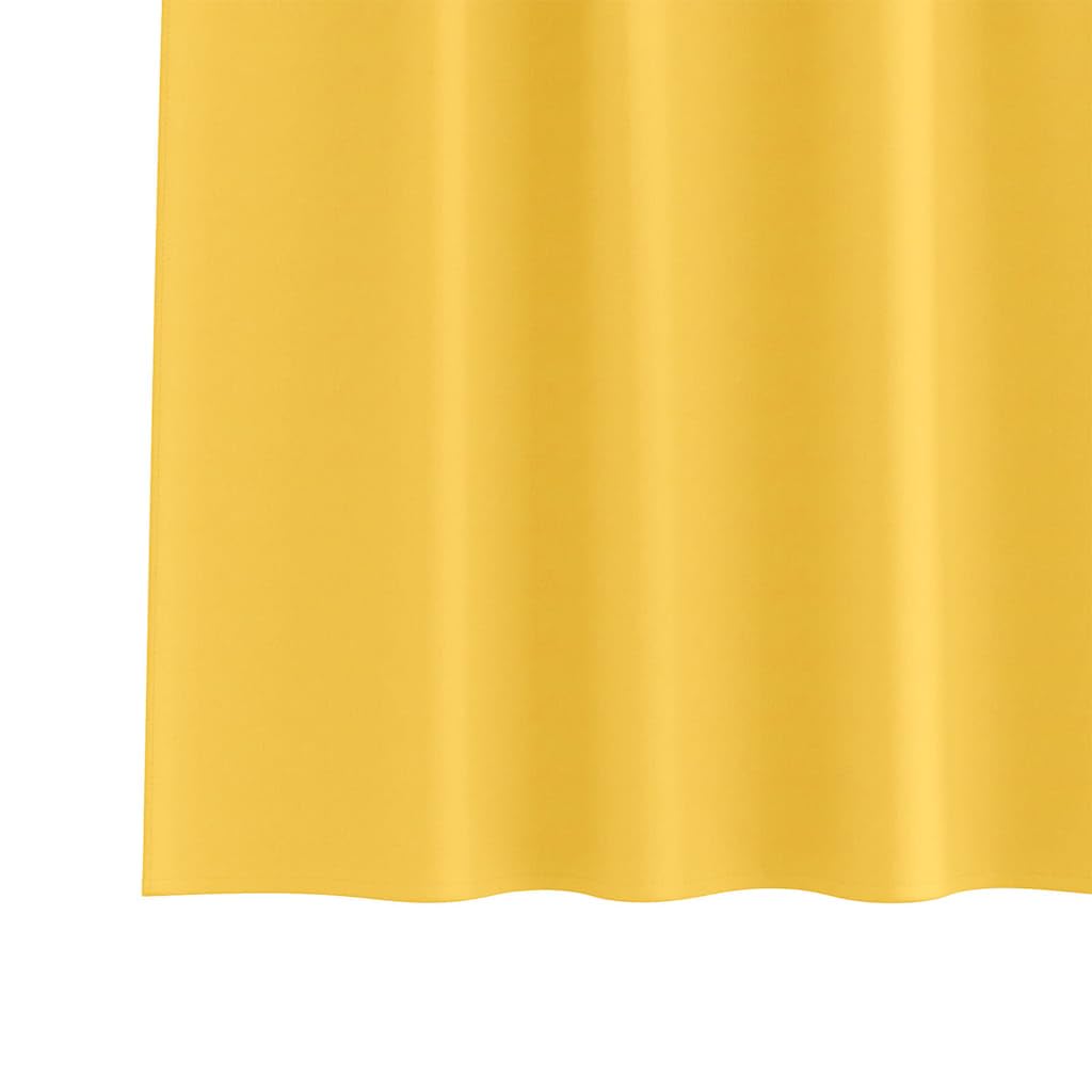 Tende oscuranti con occhielli, 2 pezzi, giallo senape, 260 x 140 cm, in poliestere, triplo tessuto, oscurante, termica, protezione dal calore, isolamento acustico, versatili, per soggiorno