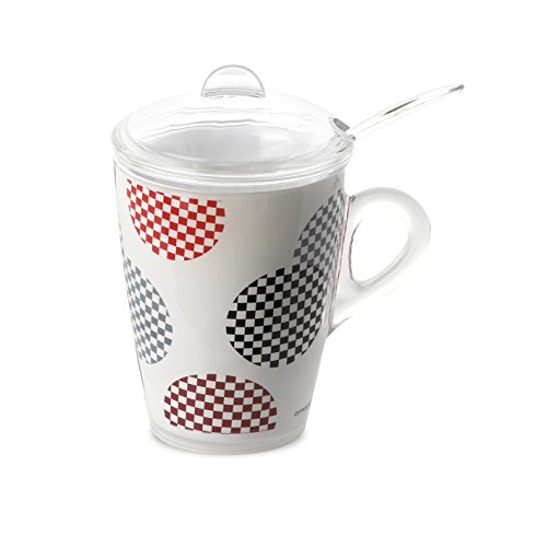 Omada Design tisaniera o taza con filtro, tapa y cuchara incluidas, 30 cl, irrompible y apta para lavavajillas…