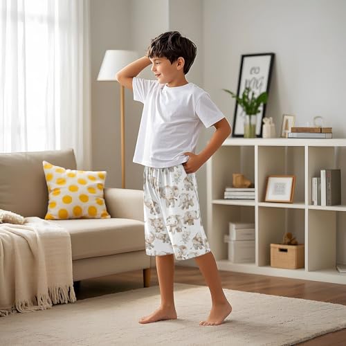 ALAZA Elephant on White Pajama Shorts Sleep Shorts Pant Lounge Pajama Bottoms Elastic Waist with Pockets4
