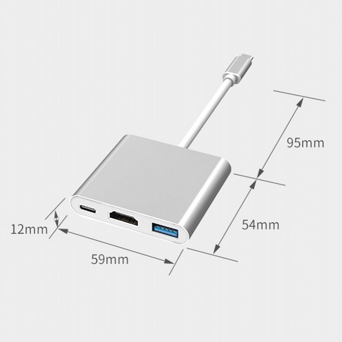 Adaptateur Multiport USB C HDMI 4K USB 3.0 Charge USB C pour MacBook Pro Chromebook HP Samsung S9+
