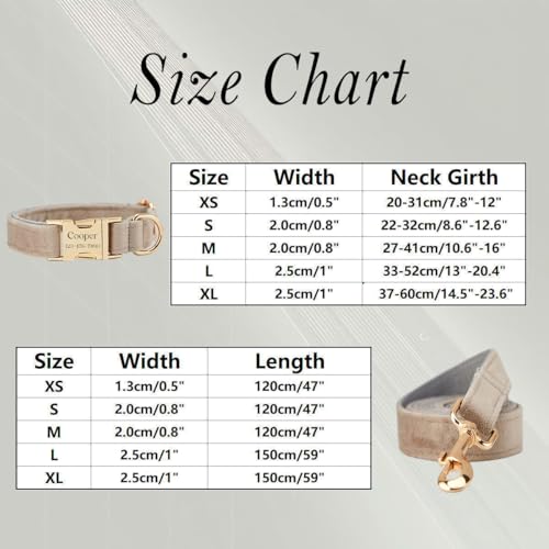 Personalisiertes Hundehalsband von Justyling, mit gravierter Namensplakette, verstellbar, aus Polyester-Samt, mit individueller Gravur, weiches und robustes Halsband, für kleine und mittelgroße Hunde