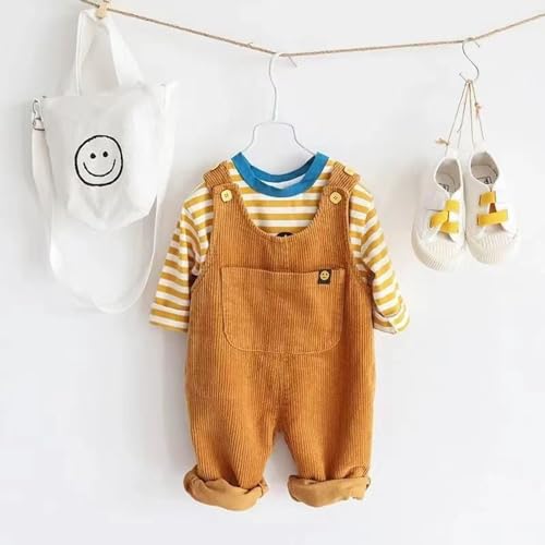 Baby Boy Girl Suspender Overalls Infant Toddler Corduroy Straps Outfits Pants Romper Jumpsuit with pockets2